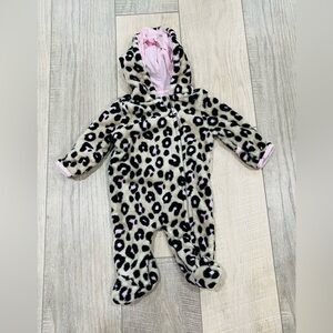 Like New! Warm Leopard Baby PJs or Suit